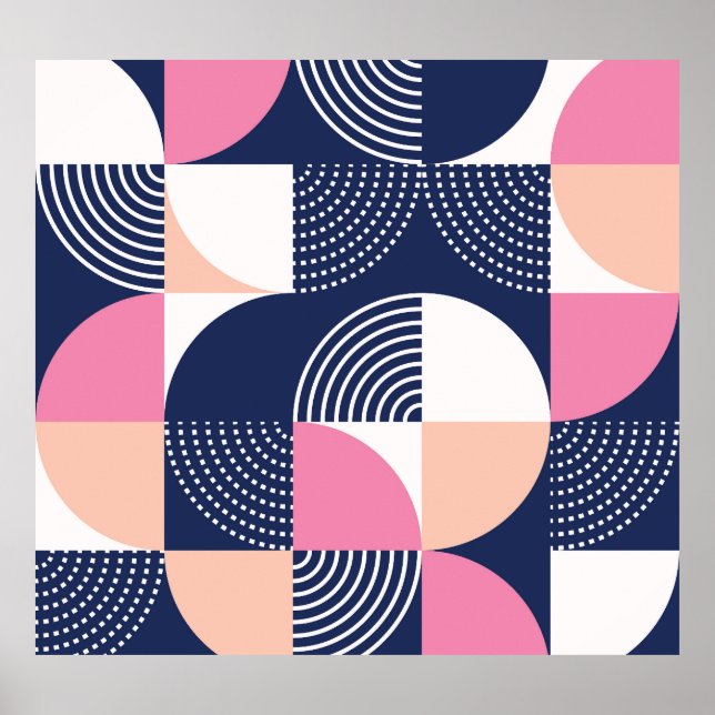 Affiche Cercles graphiques Vintage Motif sans couture (Devant)