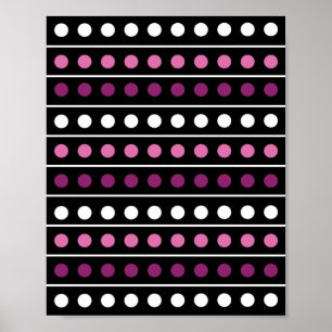 Affiche Cercles Grilles blanc rose violet noir Arrière - p