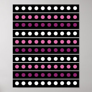 Affiche Cercles Grilles blanc rose violet noir Arrière - p