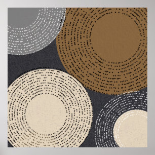 Affiche Cercles gris Brown minimalistes