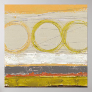 Affiche Cercles jaunes et oranges sur l'arrière - plan