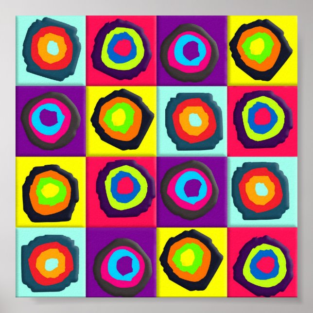 Affiche cercles motif (Devant)