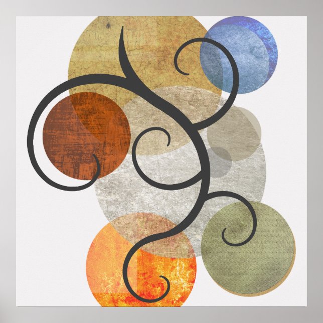 Affiche Cercles Motifs Contemporains (Devant)