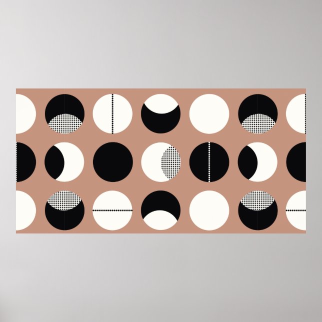 Affiche Cercles noirs et blancs motif sans soudure (Devant)