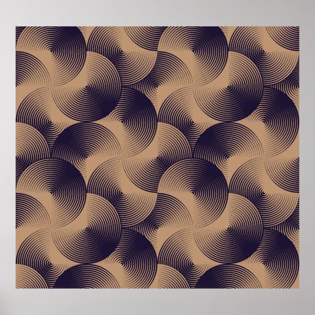 Affiche Cercles Optiques Illusion : Géométrique sans joint (Devant)