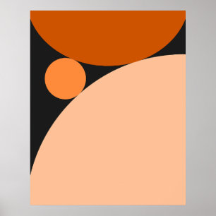 Affiche Cercles Orange et Pêche Abstraits