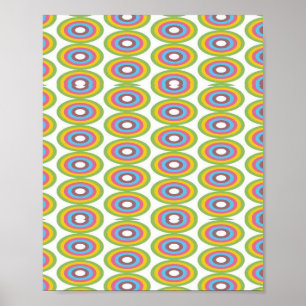 Affiche Cercles rétro motif