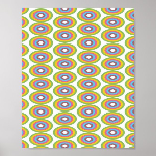 Affiche Cercles rétro motif (Devant)