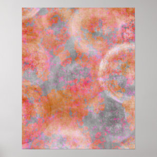 Affiche Cercles texturés Abstraits colorés contemporains