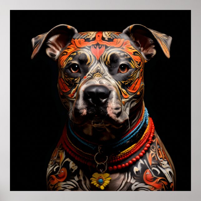 Affiche Ceremonial Staffordshire Bull Terrier guerrier (Devant)