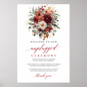 Affiche Cérémonie Automnale Élégante Fleurs de Bourgogne s