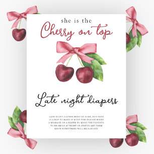 Affiche Cérémonie de bébé arc cerise Couches de nuit tardi
