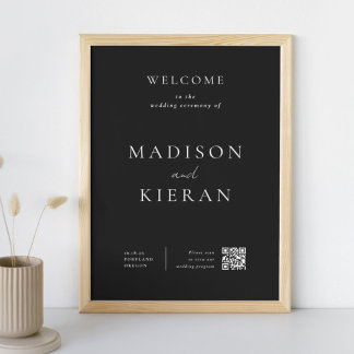 Affiche Cérémonie de bienvenue du mariage Code QR