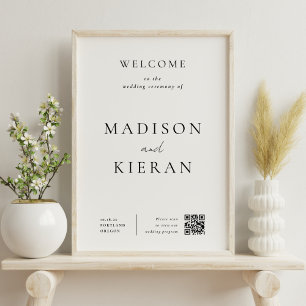 Affiche Cérémonie de bienvenue du mariage Code QR