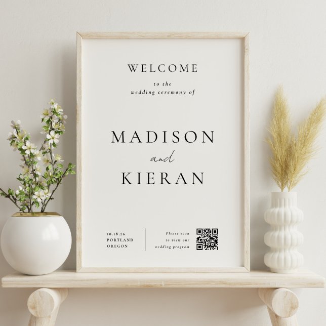 Affiche Cérémonie de bienvenue du mariage Code QR (Créateur téléchargé)