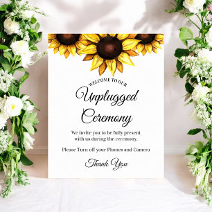 Affiche Cérémonie de débranchement de tournesol Mariage bl