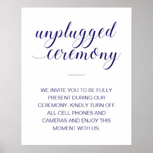 Affiche Cérémonie de débranchement Élégant Mariage bleu ma