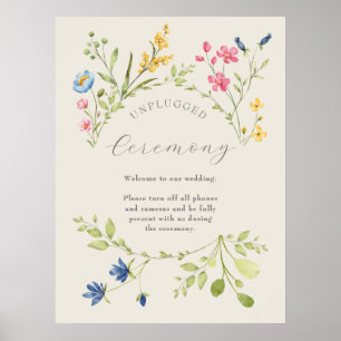 Affiche Cérémonie de mariage aux fleurs sauvages sans appa