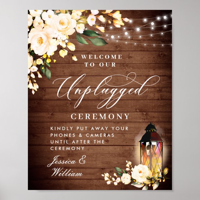 Affiche Cérémonie de Mariage débranché de la lanterne Rose (Devant)