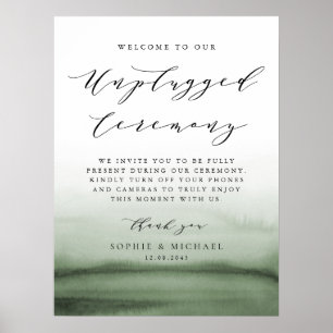 Affiche Cérémonie de Mariage débranché de l'Ombre vert aqu