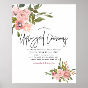 Affiche Cérémonie de mariage débranchée à l'aquarelle flor