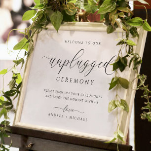 Affiche Cérémonie de Mariage débranchée Signer Élégant Sim