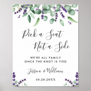 Affiche Cérémonie de Mariage Eucalyptus Lavender Siège