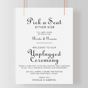 Affiche Cérémonie de mariage minimaliste sans appareil éle
