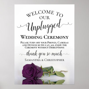 Affiche Cérémonie de Mariage Plum Purple Rose Chic Unplugg