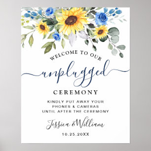Affiche Cérémonie de mariage Sunflowers Eucalyptus Unplugg
