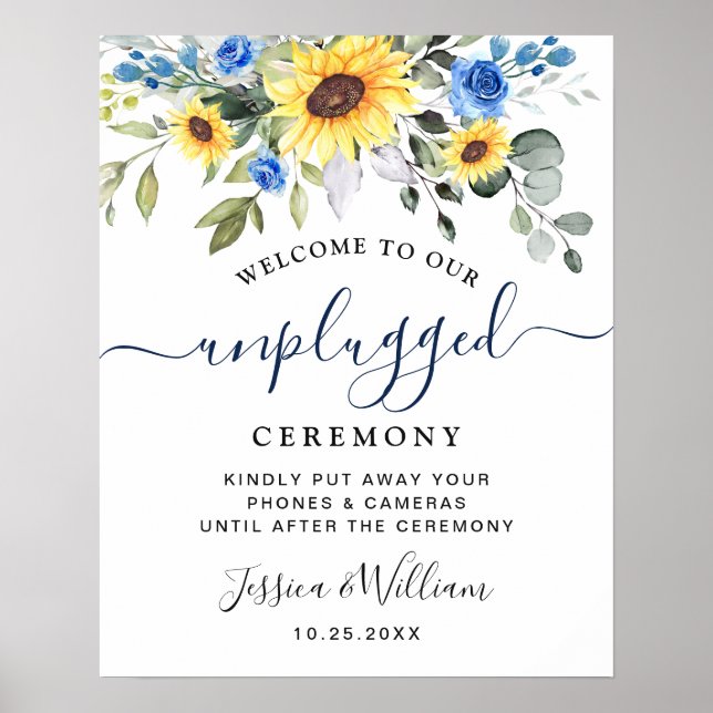 Affiche Cérémonie de mariage Sunflowers Eucalyptus Unplugg (Devant)
