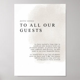 Affiche Cérémonie débranchée, aucun signe de téléphone