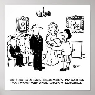 Affiche Cérémonie des Mariages civils dans un bureau d'enr