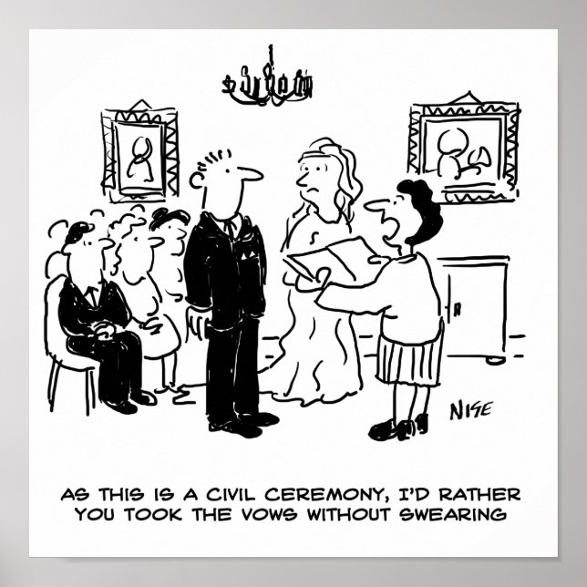 Affiche Cérémonie des Mariages civils dans un bureau d'enr (Devant)
