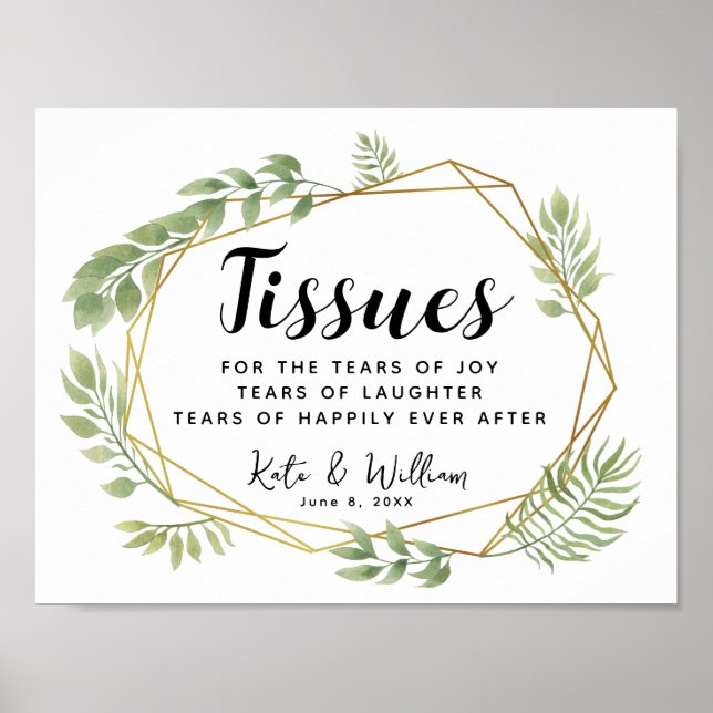 Affiche Cérémonie du feuillage cristal tissus signe mariag (Devant)