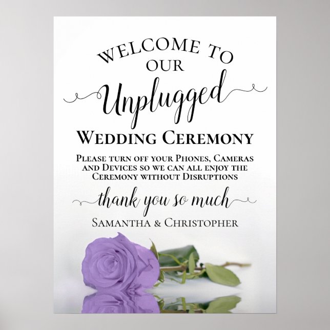 Affiche Cérémonie du Mariage de Rose de lavande chic débra (Devant)