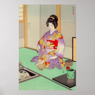 Affiche Cérémonie du thé Kasamatsu Shiro 1949