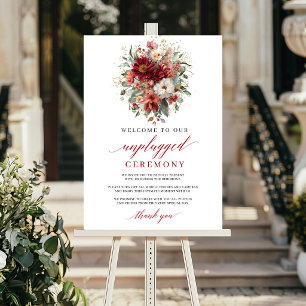 Affiche Cérémonie intemporelle de mariée florale bordeaux