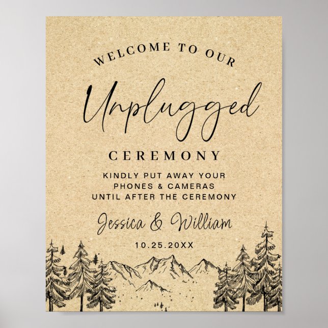 Affiche Cérémonie Mariage débranchée des monts tirés à la  (Devant)