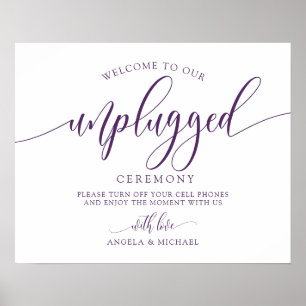 Affiche Cérémonie Mariage débranchée - Typographie - Plum
