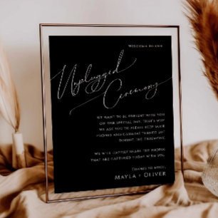 Affiche Cérémonie Whimsical Minimal Script Black Unplugged