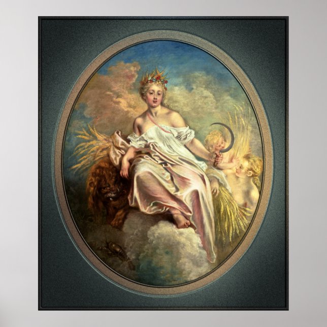 Affiche Ceres (été) par Antoine Watteau (Devant)