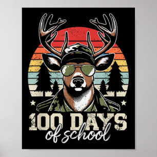 Affiche Cerf 100 Jours D'Enfants Scolaires Garçons 100ème