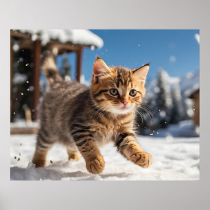 Affiche *~* Cerf à neige 5:4 Chat Kitten AP68