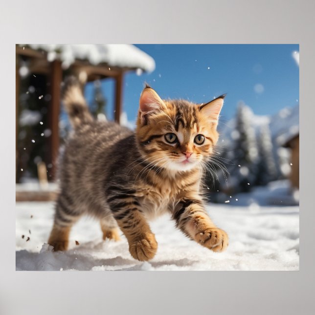 Affiche *~* Cerf à neige 5:4 Chat Kitten AP68 (Devant)