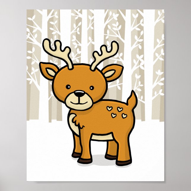 Affiche Cerf animal de la forêt (Devant)