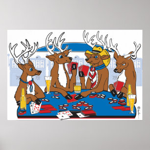 Affiche Cerf au visage de poker