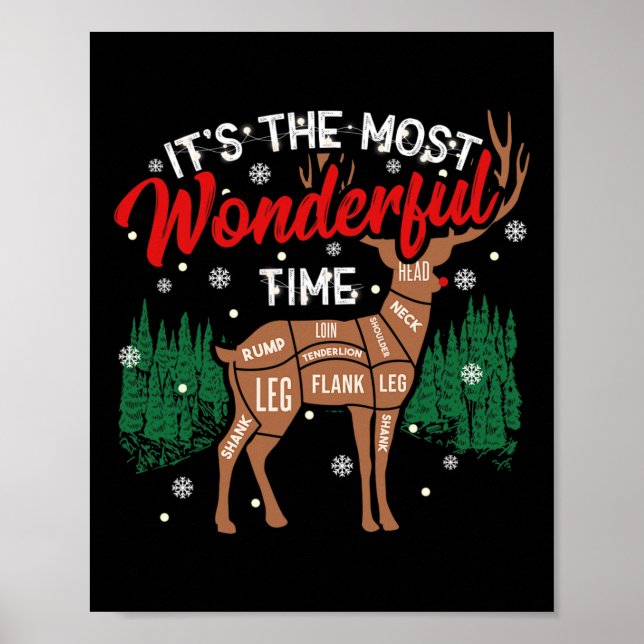Affiche Cerf Bbq Funny Grill Bbq Pitmaster Christmas Rb (Devant)