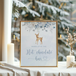 Affiche Cerf bleu Réchauffez-vous à la barre de chocolat c