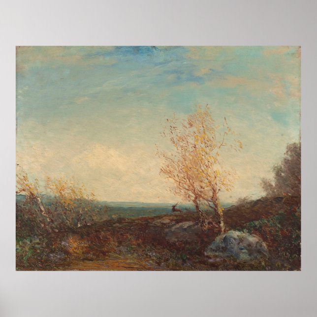 Affiche Cerf Dans La Forêt De Fontainebleau Félix Ziem (Devant)